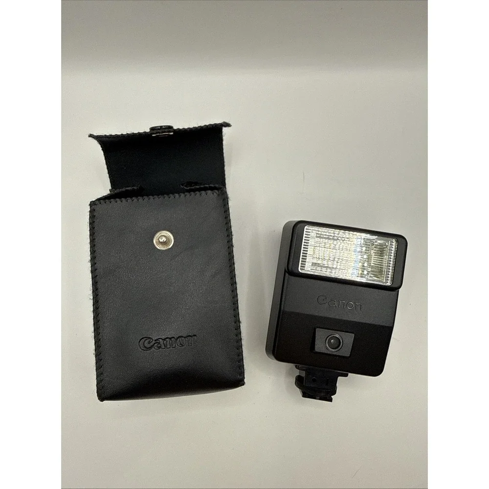 Vtg Canon Speedlite 155A Shoe Mount Auto Flash With Case UNTESTED Read